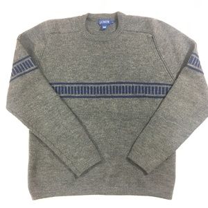 J.CREW GRAY WOOL SWEATER 90s STYLE SIZE LARGE